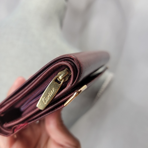 Rare Cartier Authentic Vintage Wallet Burgundy Brown Leather - Picture 3 of 15